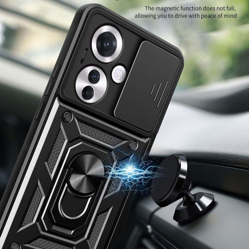 Husa Oppo Reno11 F cu inel magnetic si protectie camera Skyddar CamShield - Mint - 3 | YEO