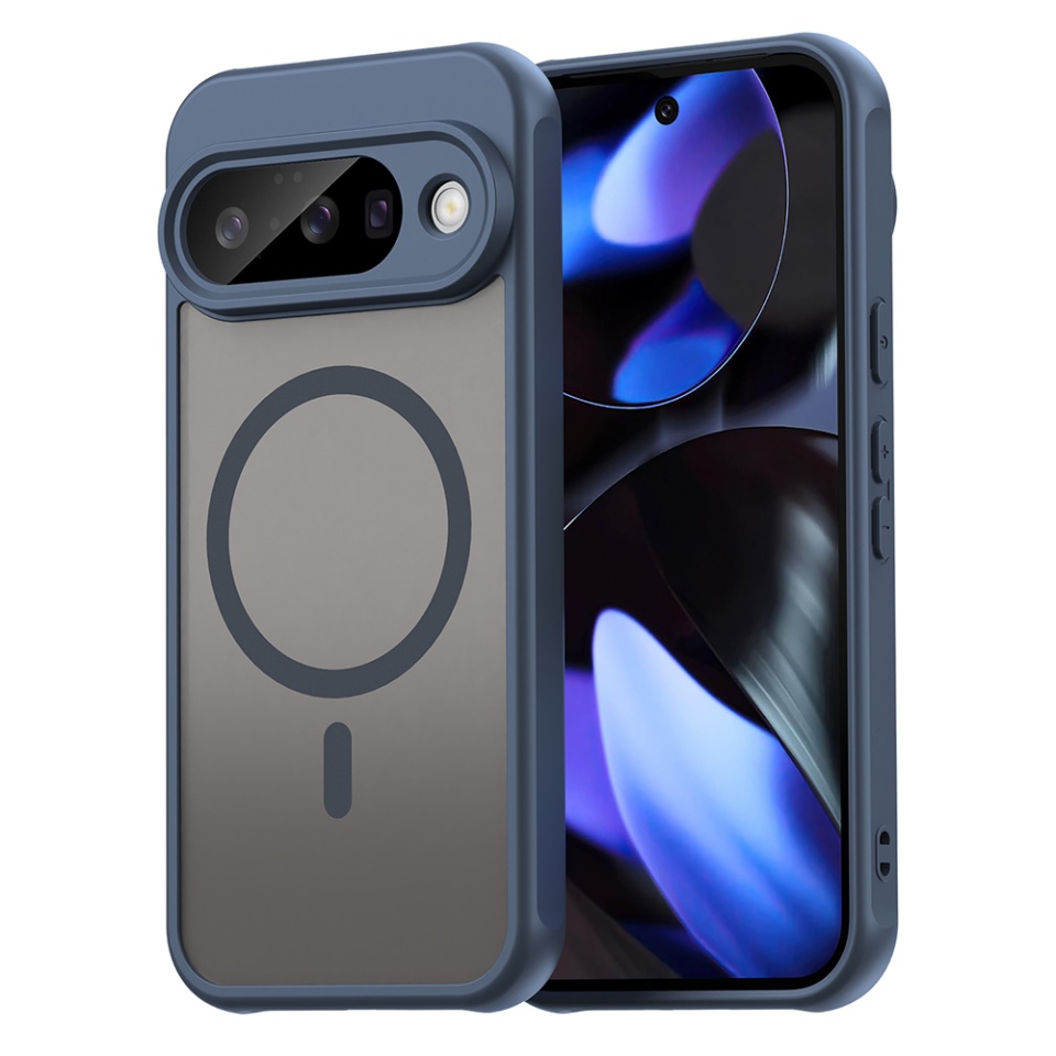 Husa pentru Google Pixel 10, SKYDDAR INNOVATION, HaloFrost MagSafe II, Antisoc, set cu sticker, Bleumarin