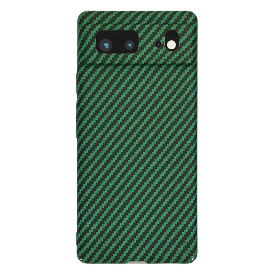 Husa pentru Google Pixel 6, Finisaj Premium cu Textura de Carbon, Design Elegant, SKDR CarbonFlex - Verde - 2 | YEO