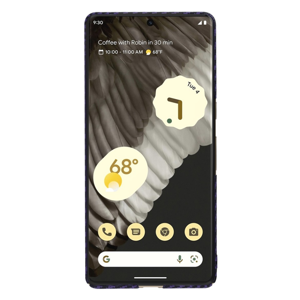 Husa pentru Google Pixel 7 Pro, Finisaj Premium cu Textura de Carbon, Design Elegant, SKDR CarbonFlex - Mov - 1 | YEO
