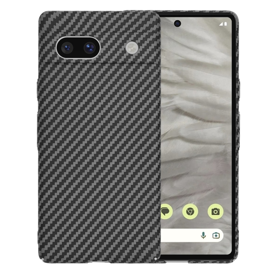 Husa pentru Google Pixel 7a, Finisaj Premium cu Textura de Carbon, Design Elegant, SKDR CarbonFlex - Negru