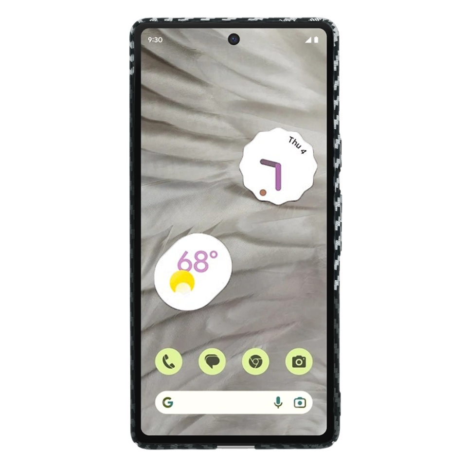 Husa pentru Google Pixel 7a, SKYDDAR INNOVATION, textura carbon, Carbonite FiberShell, set cu sticker, Gri, - 1 | YEO