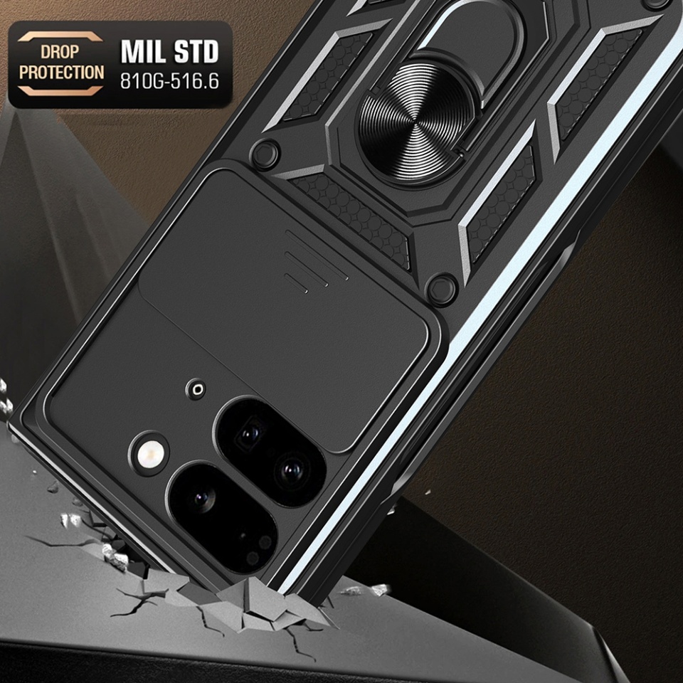 Husa pentru Google Pixel 9 Pro Fold cu inel magnetic si protectie camera Skyddar CamShield - Albastru - 3 | YEO