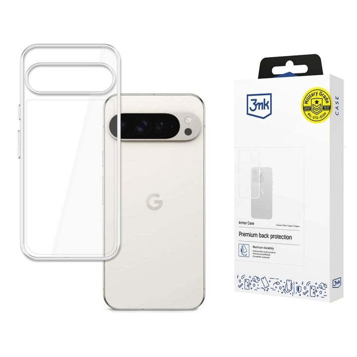 Husa pentru Google Pixel 9 Pro XL, 3mk Armor Case, Clear