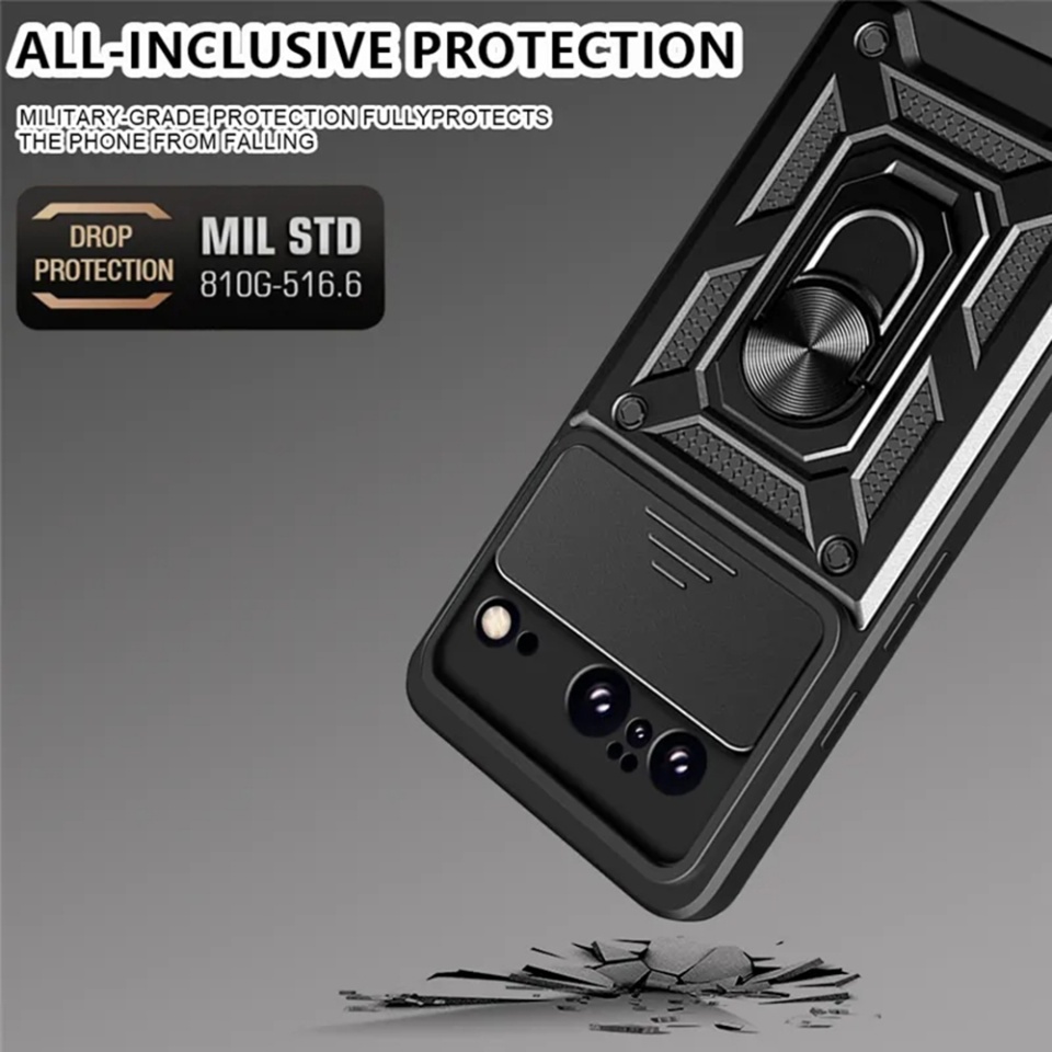 Husa pentru Google Pixel 9 Pro XL cu inel magnetic si protectie camera Skyddar CamShield - Albastru - 2 | YEO