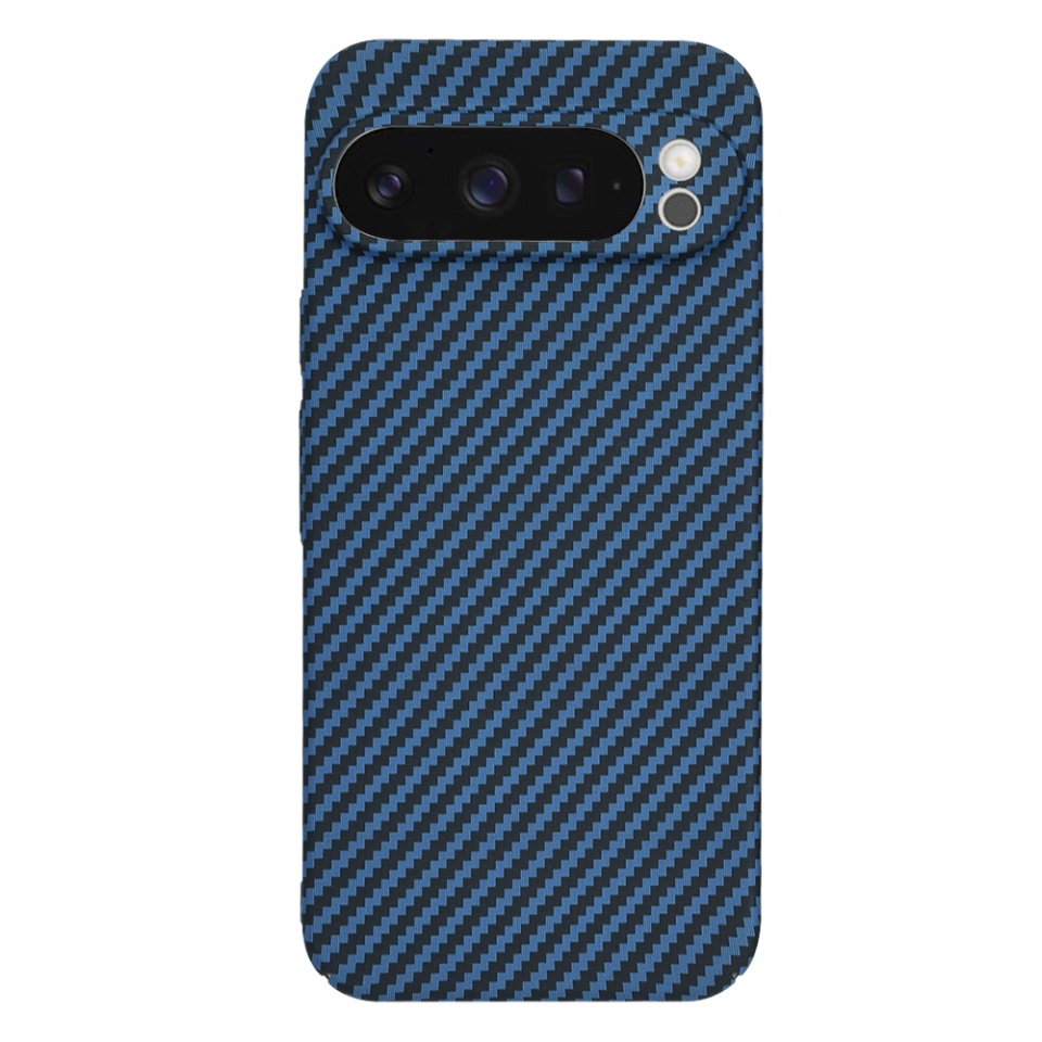 Husa pentru Google Pixel 9 Pro XL, Finisaj Premium cu Textura de Carbon, Design Elegant, SKDR CarbonFlex - Cyan - 3 | YEO