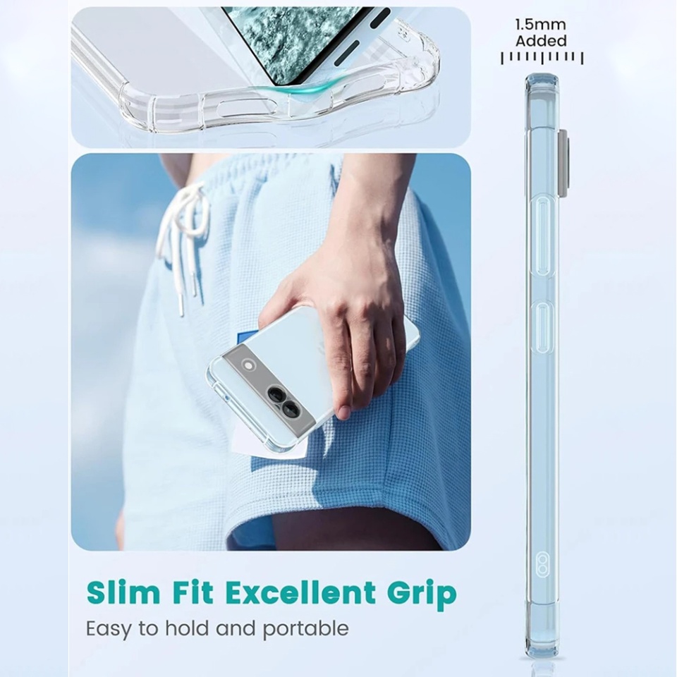 Husa pentru Google Pixel 9 , SKYDDAR INNOVATION, Shockproof Clear din Silicon Slim, Transparenta, set cu sticker - 3 | YEO