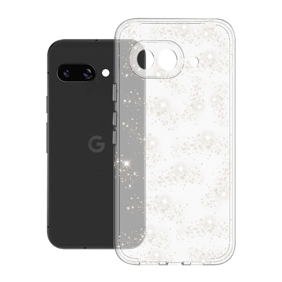 Husa pentru Google Pixel 9a din Silicon TPU cu Sclipici, Design Elegant si Ultra Subtire, SKDR Shine - Transparenta