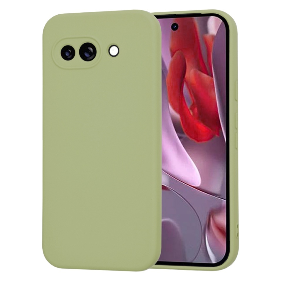 Husa pentru Google Pixel 9a, SKYDDAR INNOVATION, din Silicon Catifelat, SoftElegance, set cu sticker, Verde