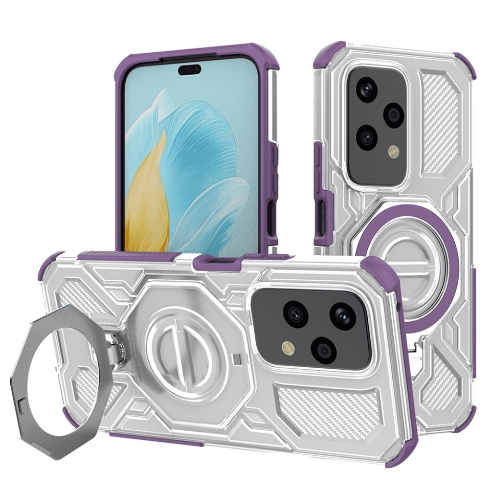 Husa pentru Honor 200 Lite, Antisoc, SKYDDAR INOVATION, Carbon Shield PRO, Magsafe, set cu sticker, Mov