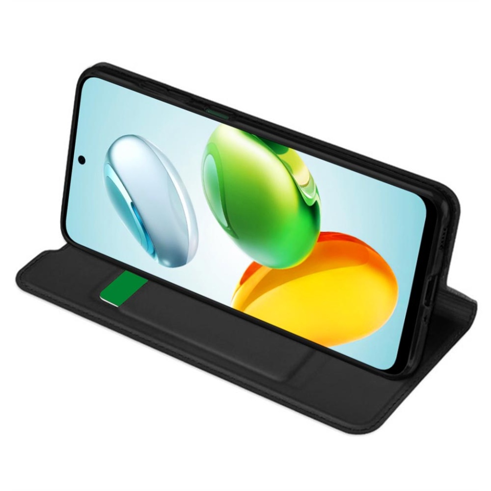 Husa pentru Honor 200 Smart / X7c, SKYDDAR INNOVATION, Magskin Book, tip Carte cu Portofel Interior, set cu sticker, Negru - 1 | YEO