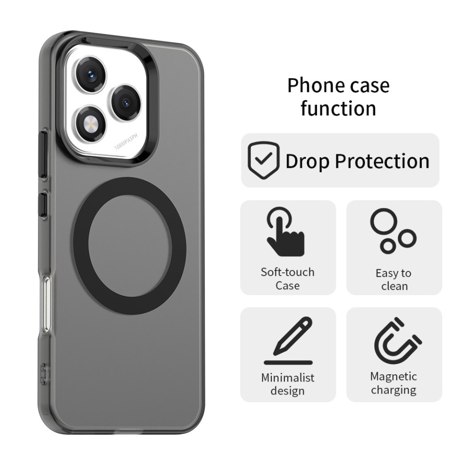 Husa pentru Honor 400 Lite, SKYDDAR INOVATION, CandyCase, Magsafe, set cu sticker, Negru - 1 | YEO