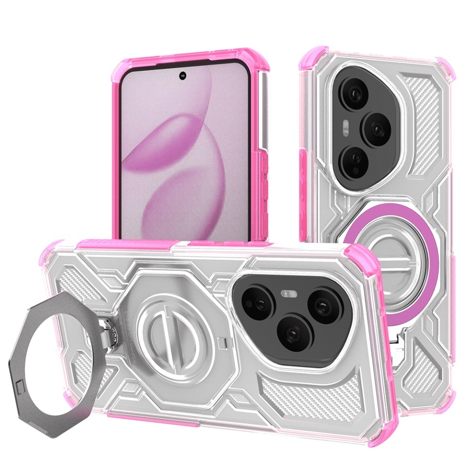Husa pentru Honor 400 Pro, Antisoc, SKYDDAR INOVATION, Carbon Shield PRO, Magsafe, set cu sticker, Roz