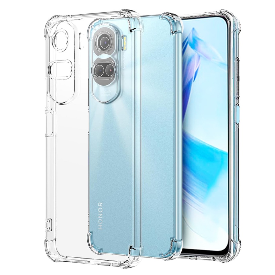 Husa pentru Honor 90 Lite , SKYDDAR INNOVATION, Shockproof Clear din Silicon Slim, Transparenta, set cu sticker