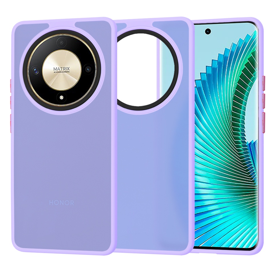 Husa pentru Honor Magic6 Lite, ce Absoarbe Cele mai Aspre Socuri, Skyddar Frosted - Mov deschis