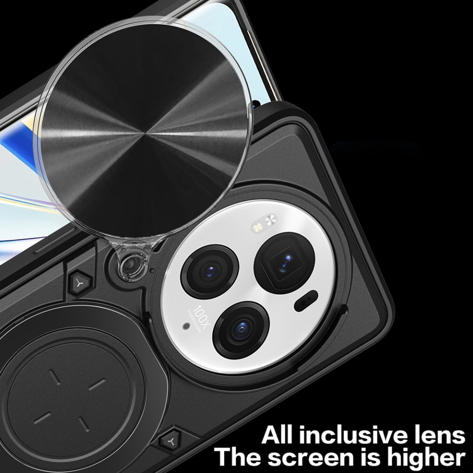 Husa pentru Honor Magic6 Pro, SKYDDAR INNOVATION, CamGuard Pro, Inel Magnetic, Protectie Camera, set cu sticker, Negru - 2 | YEO