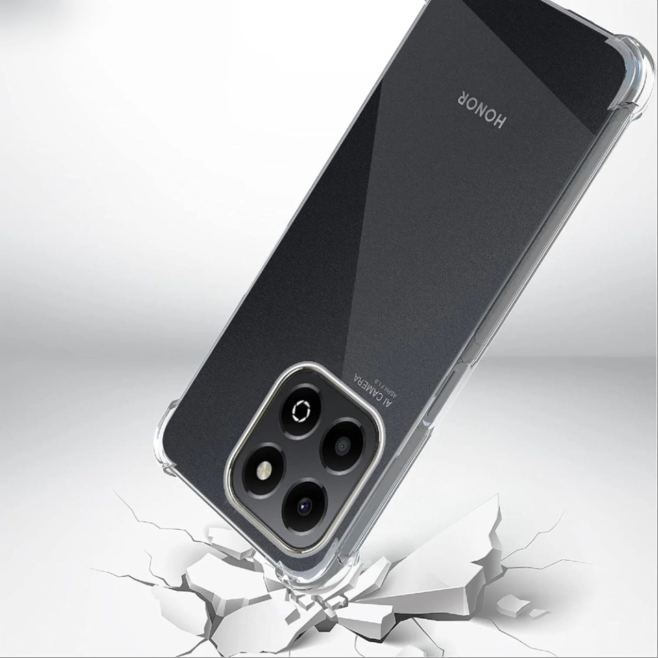 Husa pentru Honor X6b , SKYDDAR INNOVATION, Shockproof Clear din Silicon Slim, Transparenta, set cu sticker - 2 | YEO
