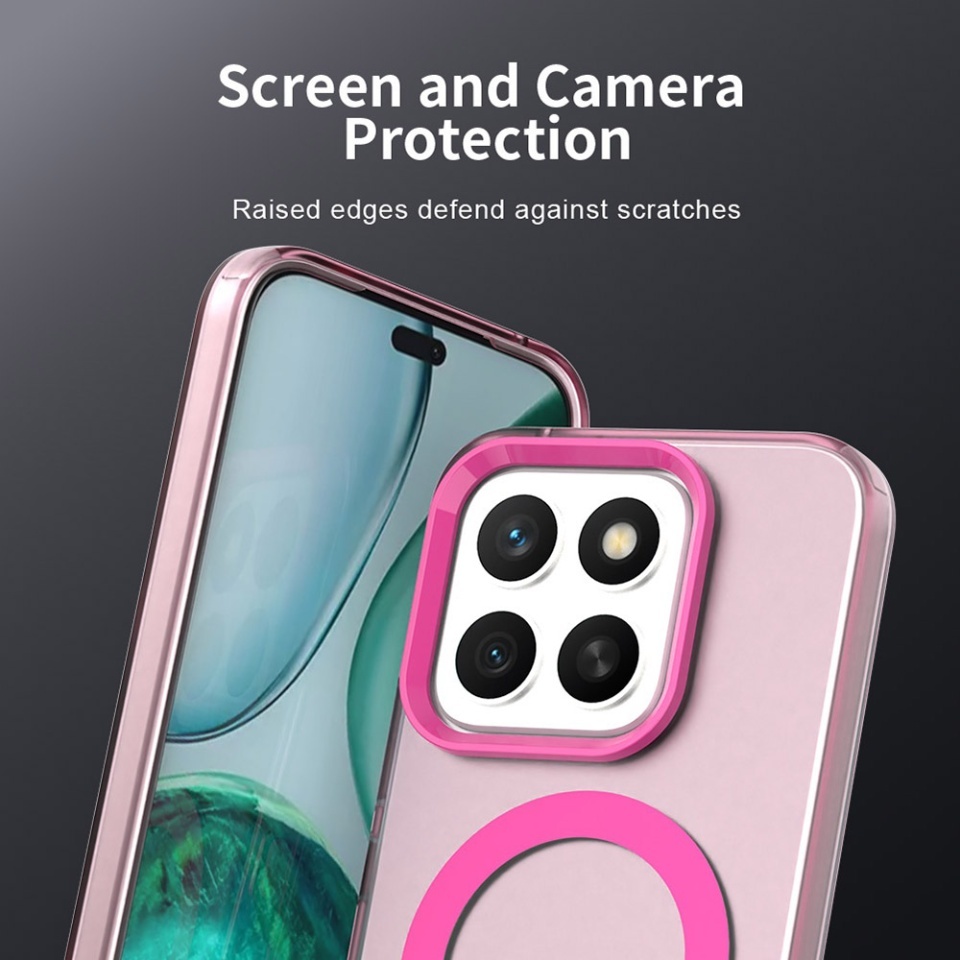 Husa pentru Honor X8c, SKYDDAR INOVATION, CandyCase, Magsafe, set cu sticker, Roz - 3 | YEO