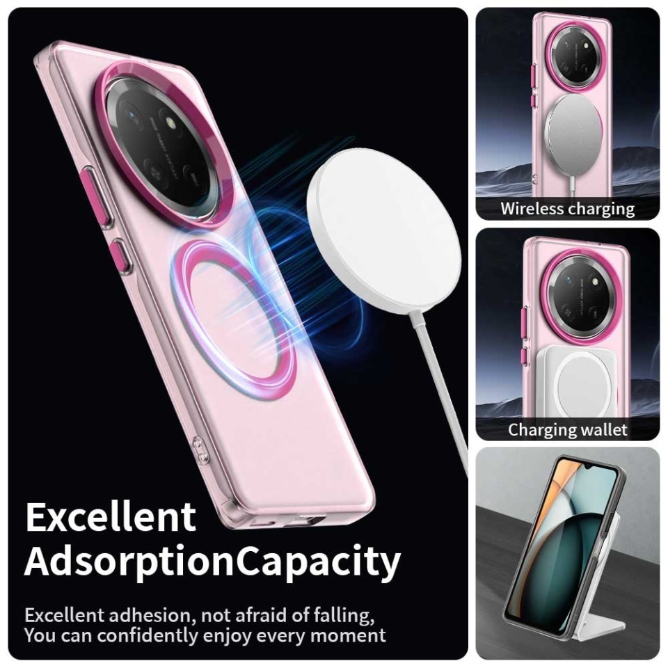 Husa pentru Honor X9c / Magic7 Lite, SKYDDAR INOVATION, CandyCase, Magsafe, set cu sticker, Roz - 3 | YEO