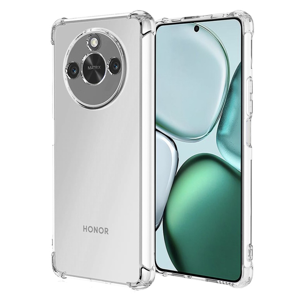 Husa pentru Honor X9c Smart , SKYDDAR INNOVATION, Shockproof Clear din Silicon Slim, Transparenta, set cu sticker