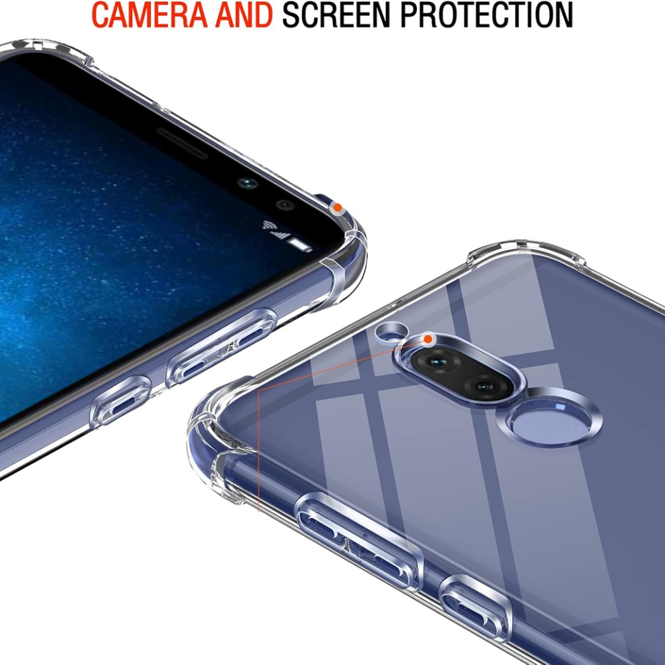 Husa pentru Huawei Mate 10 Lite , SKYDDAR INNOVATION, Shockproof Clear din Silicon Slim, Transparenta, set cu sticker - 1 | YEO