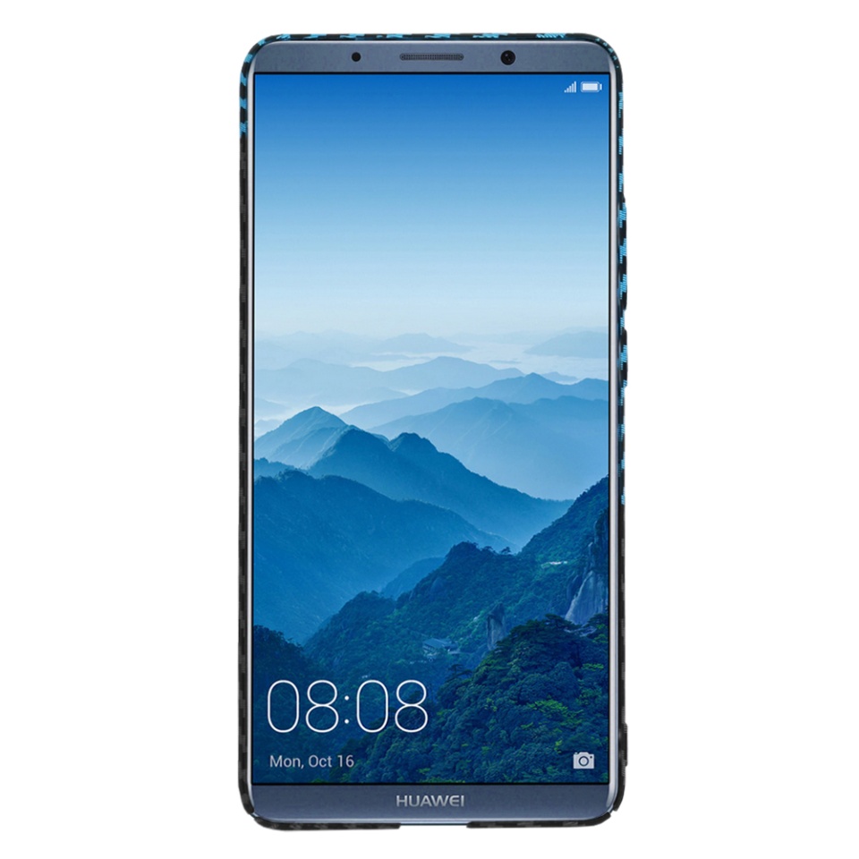 Husa pentru Huawei Mate 10 Pro, Finisaj Premium cu Textura de Carbon, Design Elegant, SKDR CarbonFlex - Bleu - 1 | YEO