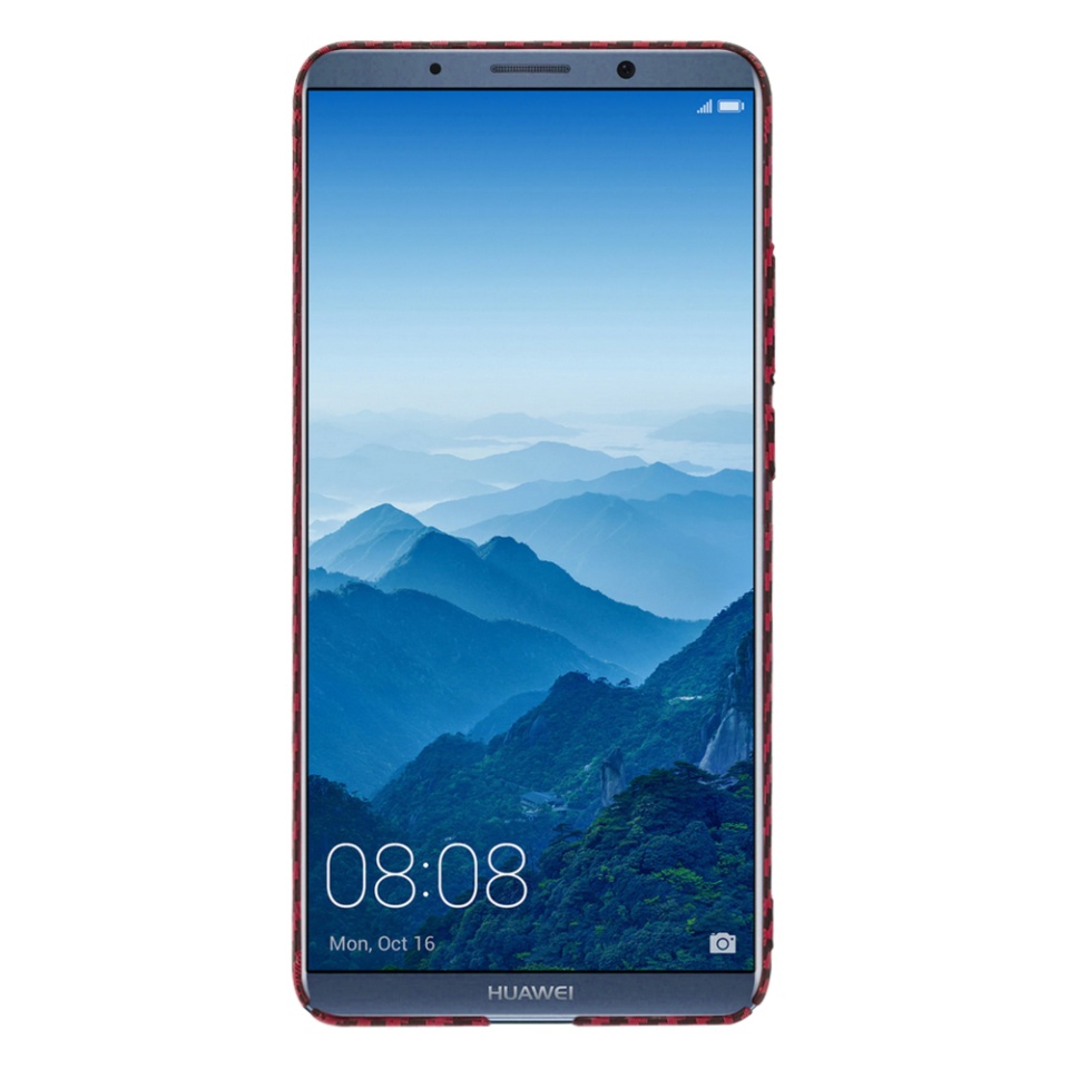 Husa pentru Huawei Mate 10 Pro, Finisaj Premium cu Textura de Carbon, Design Elegant, SKDR CarbonFlex - Rosu - 1 | YEO