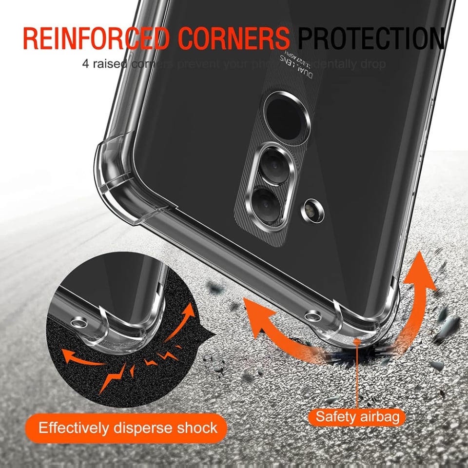 Husa pentru Huawei Mate 20 Lite , SKYDDAR INNOVATION, Shockproof Clear din Silicon Slim, Transparenta, set cu sticker - 3 | YEO