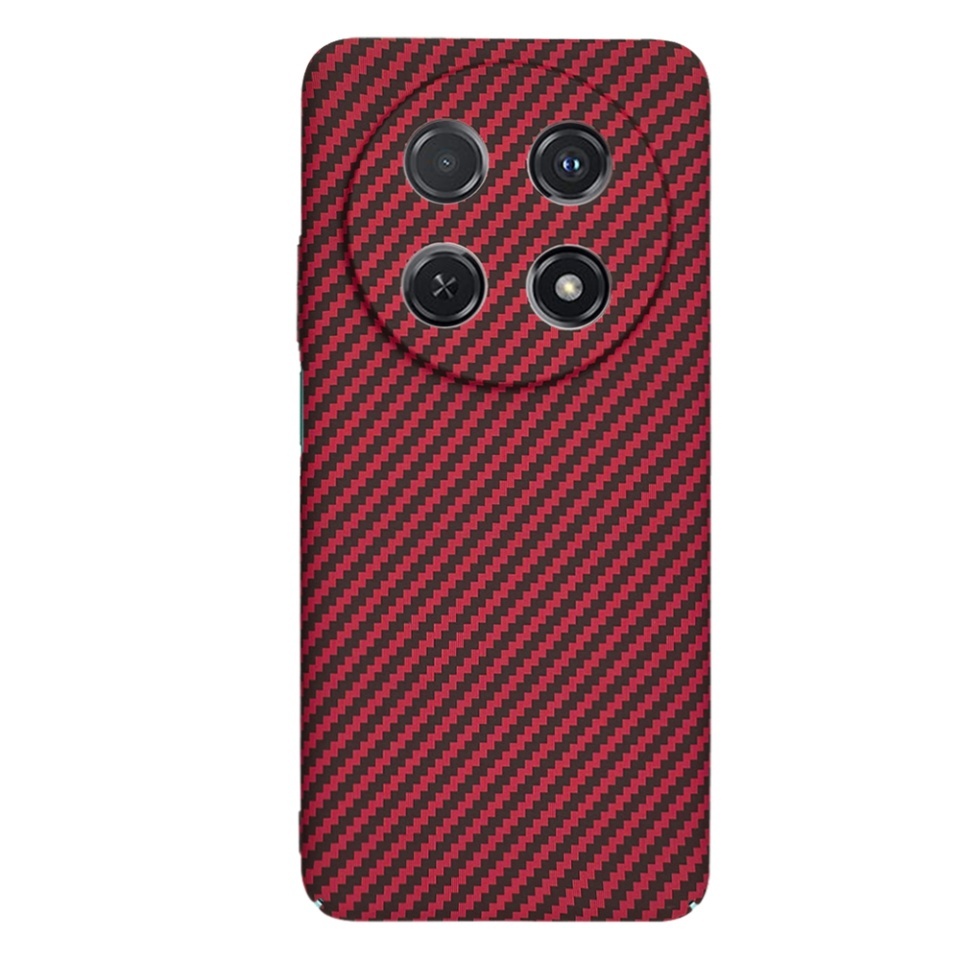 Husa pentru Huawei nova 12i / nova 13i, SKYDDAR INNOVATION, textura carbon, Carbonite FiberShell, set cu sticker, Rosu, - 2 | YEO