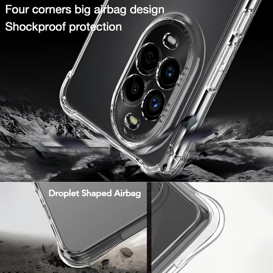 Husa pentru Huawei nova 13 Pro , SKYDDAR INNOVATION, Shockproof Clear din Silicon Slim, Transparenta, set cu sticker - 3 | YEO