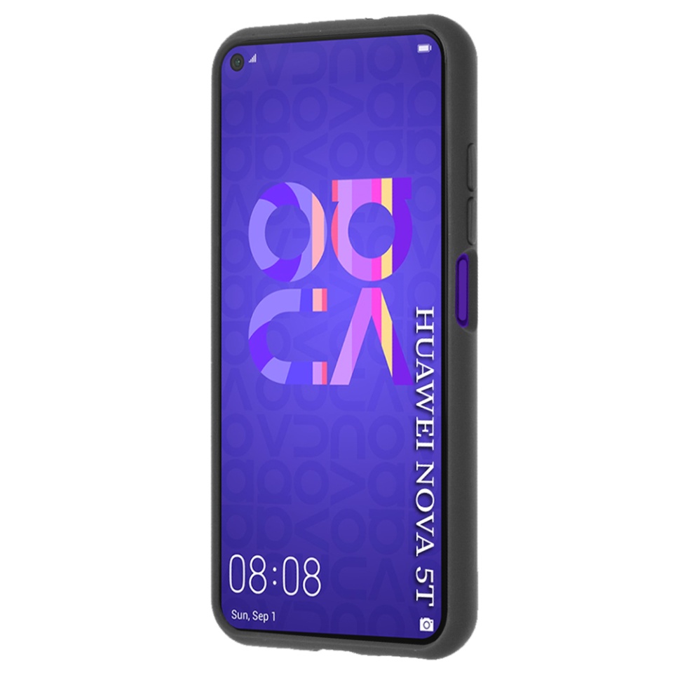 Husa pentru Huawei Nova 5T / Honor 20, SKYDDAR INNOVATION, Glinth cu Inel Rotativ 360° Magnetic, Negru, set cu sticker - 9