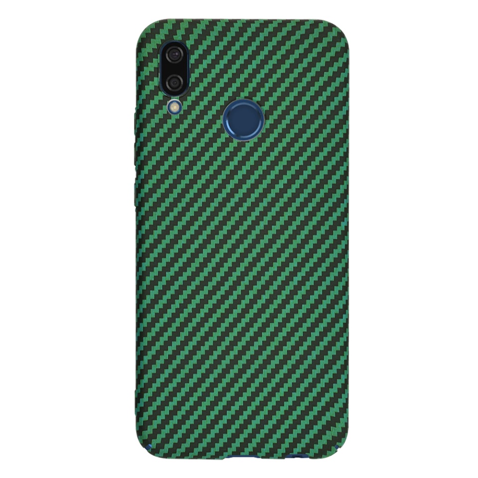 Husa pentru Huawei P20 Lite, Finisaj Premium cu Textura de Carbon, Design Elegant, SKDR CarbonFlex - Verde - 2 | YEO