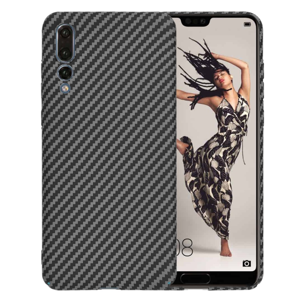 Husa pentru Huawei P20 Pro, Finisaj Premium cu Textura de Carbon, Design Elegant, SKDR CarbonFlex - Negru