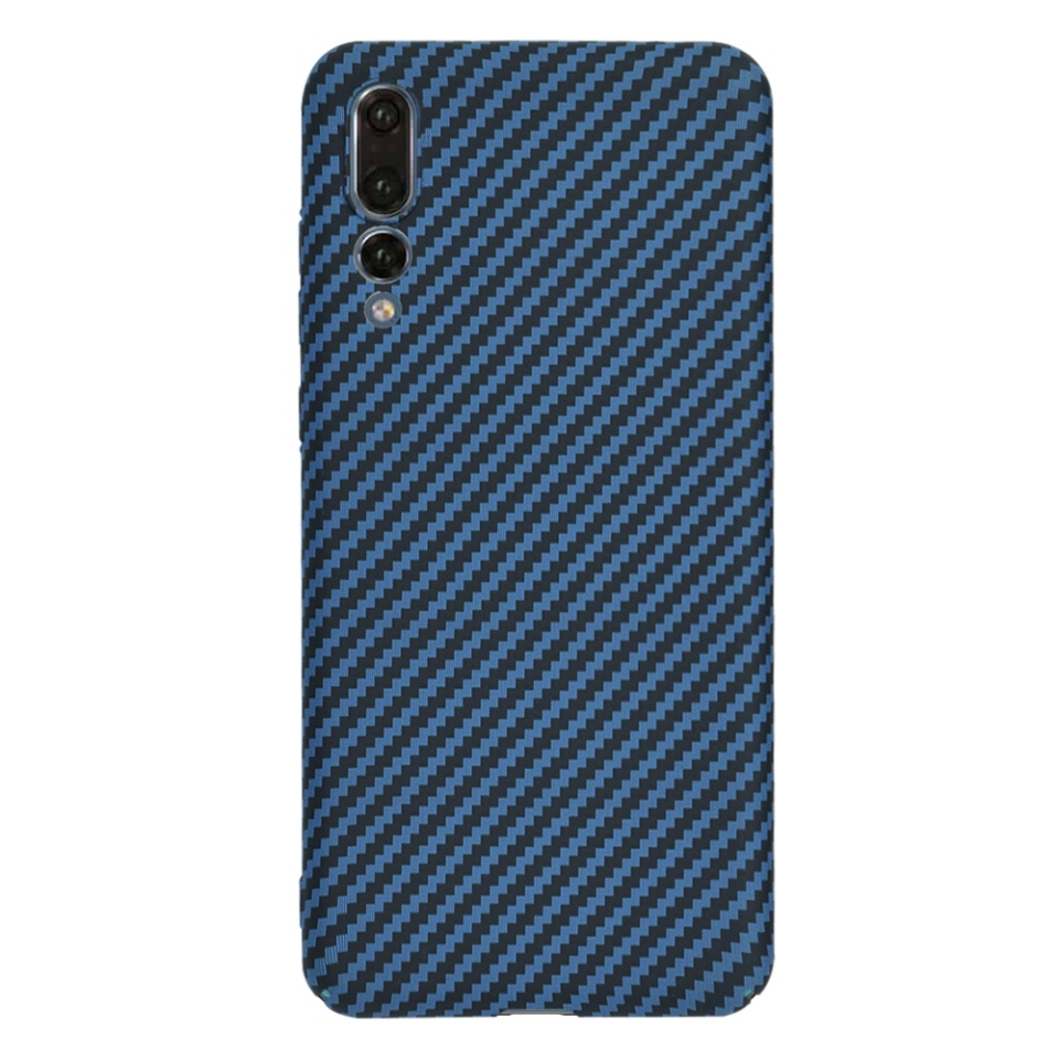 Husa pentru Huawei P20 Pro, Finisaj Premium cu Textura de Carbon, Design Elegant, SKDR CarbonFlex - Cyan - 2 | YEO