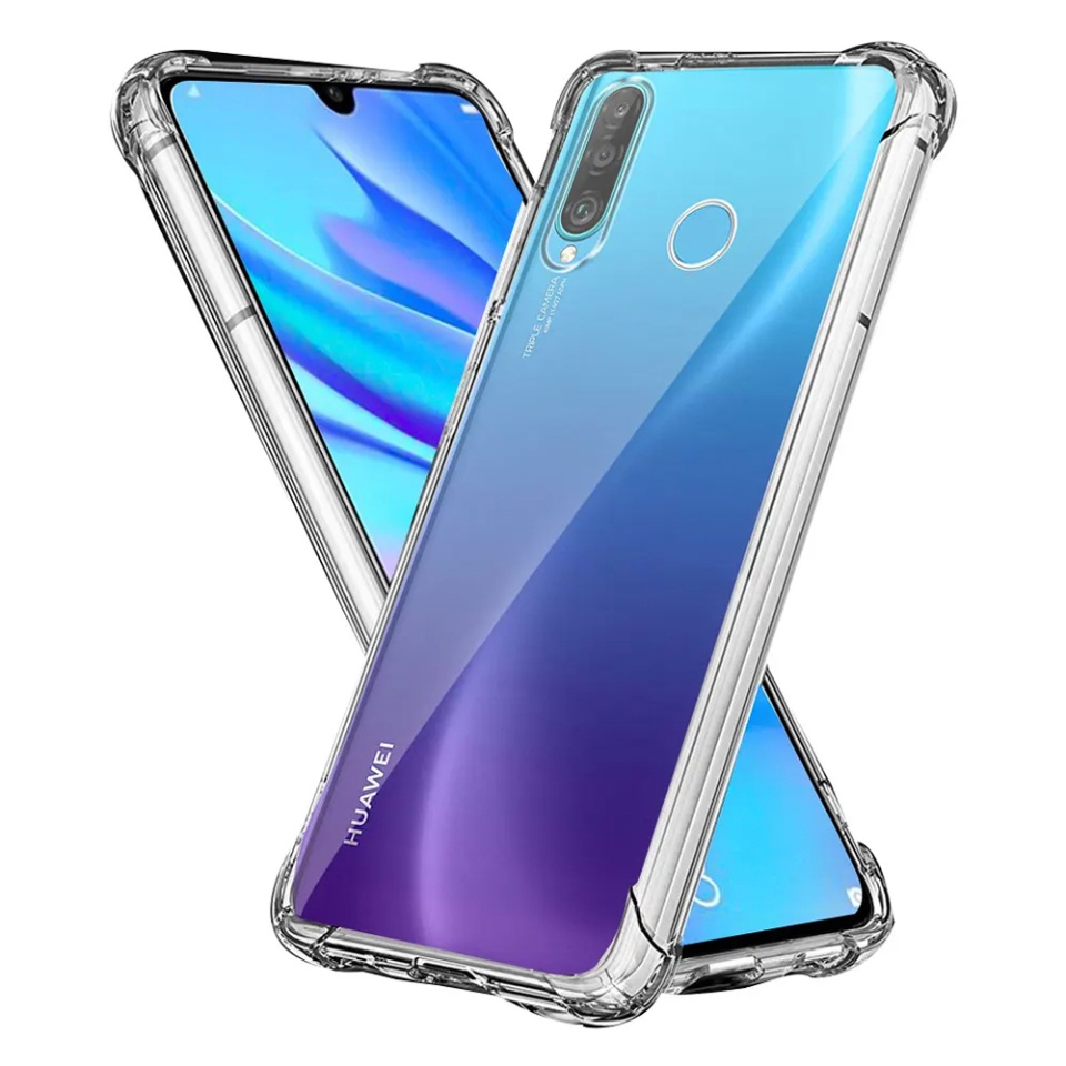 Husa pentru Huawei P30 Lite / P30 Lite New Edition , SKYDDAR INNOVATION, Shockproof Clear din Silicon Slim, Transparenta, set cu sticker
