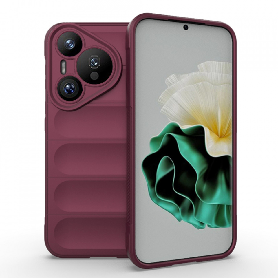 Husa pentru Huawei Pura 70 eleganta, din silicon mat, SKDR Vogue - Bordo
