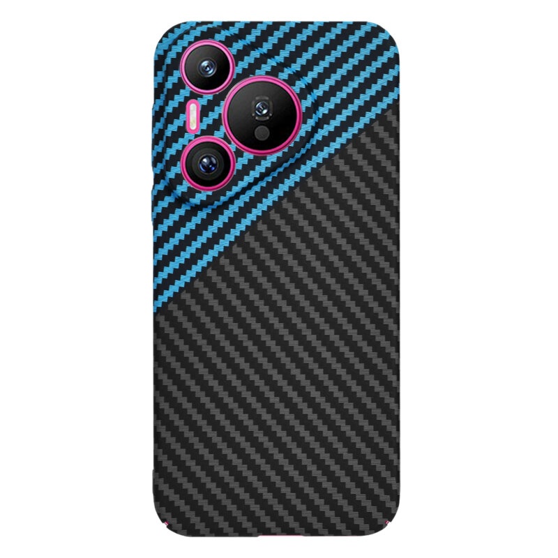 Husa pentru Huawei Pura 70, Finisaj Premium cu Textura de Carbon, Design Elegant, SKDR CarbonFlex - Bleu - 2 | YEO