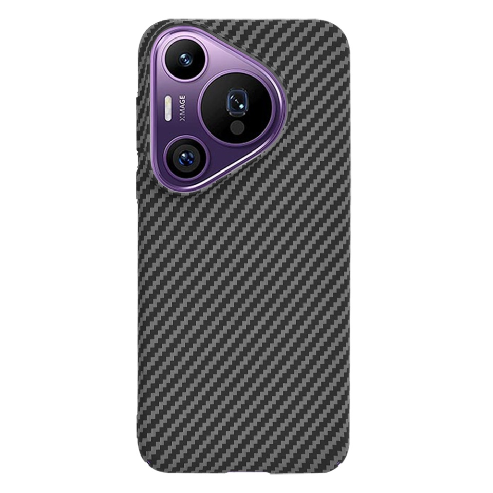 Husa pentru Huawei Pura 70 Pro, Finisaj Premium cu Textura de Carbon, Design Elegant, SKDR CarbonFlex - Negru - 3 | YEO