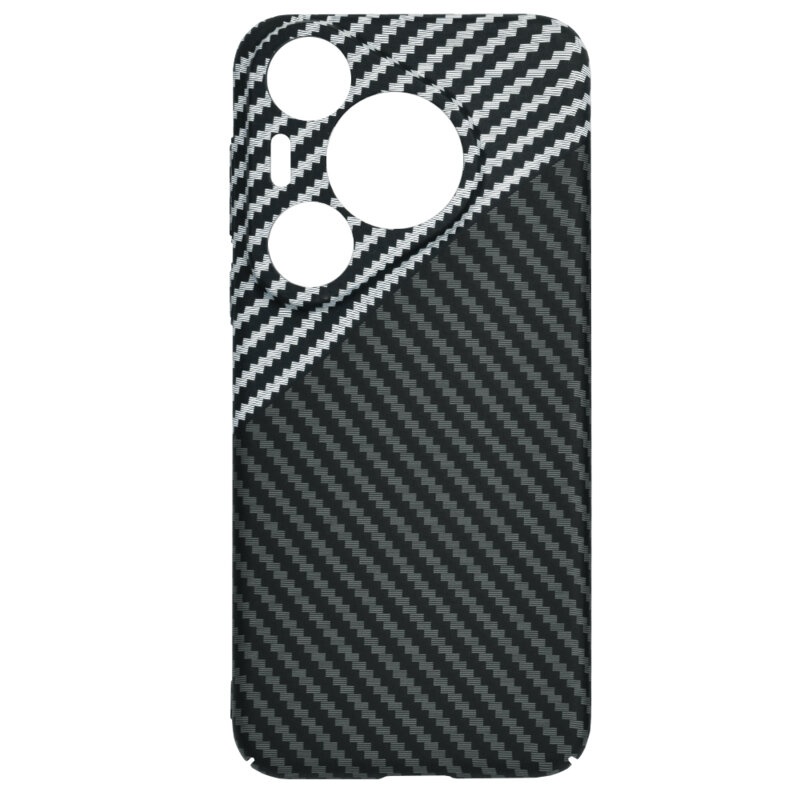 Husa pentru Huawei Pura 70 Pro, Finisaj Premium cu Textura de Carbon, Design Elegant, SKDR CarbonFlex - Gri - 3 | YEO