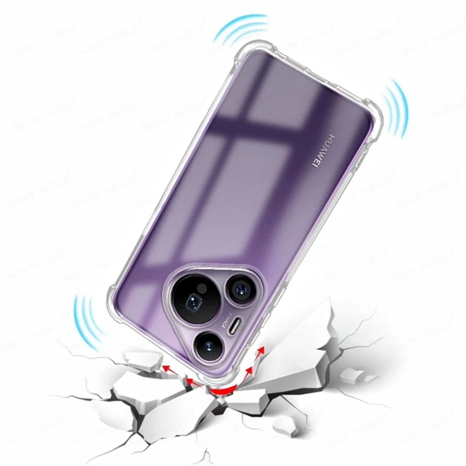 Husa pentru Huawei Pura 70 Pro , SKYDDAR INNOVATION, Shockproof Clear din Silicon Slim, Transparenta, set cu sticker - 2 | YEO