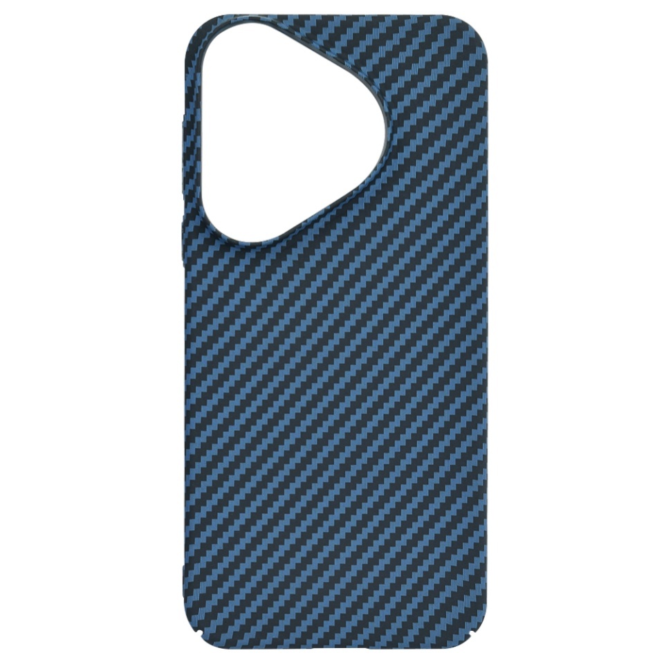 Husa pentru Huawei Pura 70, SKYDDAR INNOVATION, textura carbon, Carbonite FiberShell, set cu sticker, Cyan, - 3 | YEO