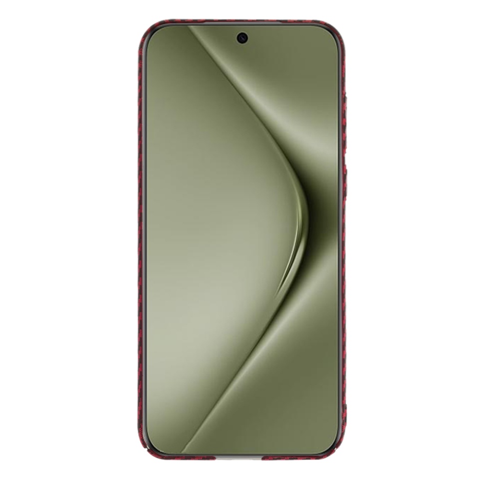 Husa pentru Huawei Pura 70 Ultra, Finisaj Premium cu Textura de Carbon, Design Elegant, SKDR CarbonFlex - Rosu - 1 | YEO