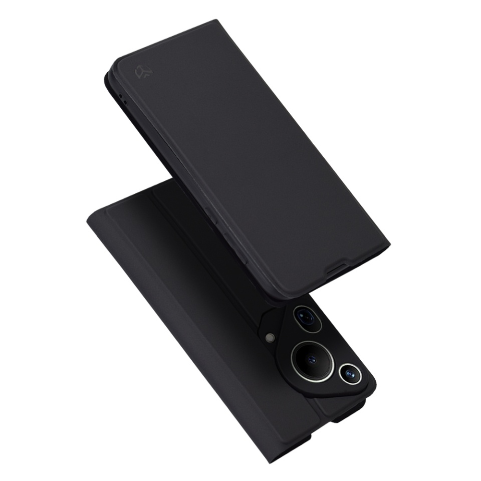 Husa pentru Huawei Pura 70 Ultra, SKYDDAR INNOVATION, Magskin Book, tip Carte cu Portofel Interior, set cu sticker, Negru