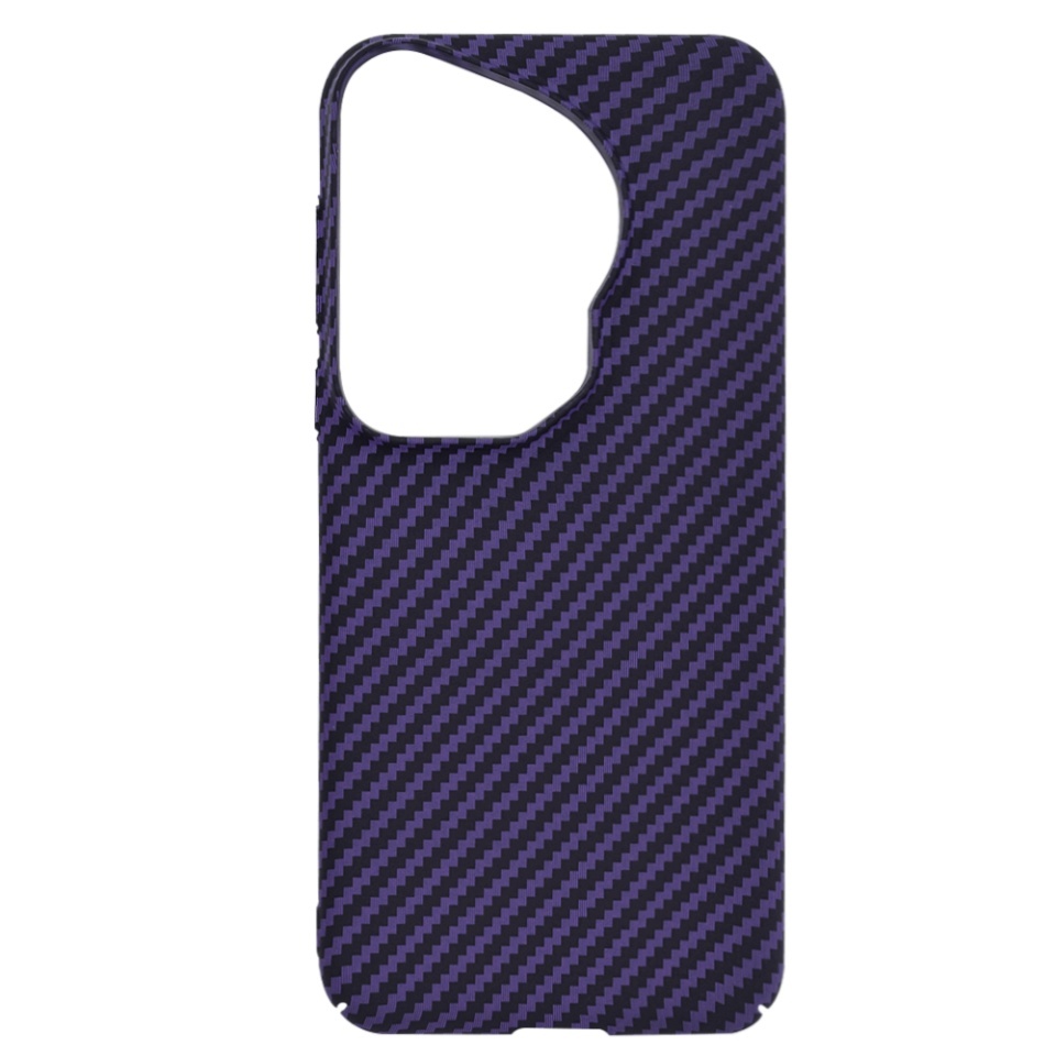 Husa pentru Huawei Pura 70 Ultra, SKYDDAR INNOVATION, textura carbon, Carbonite FiberShell, set cu sticker, Mov, - 3 | YEO