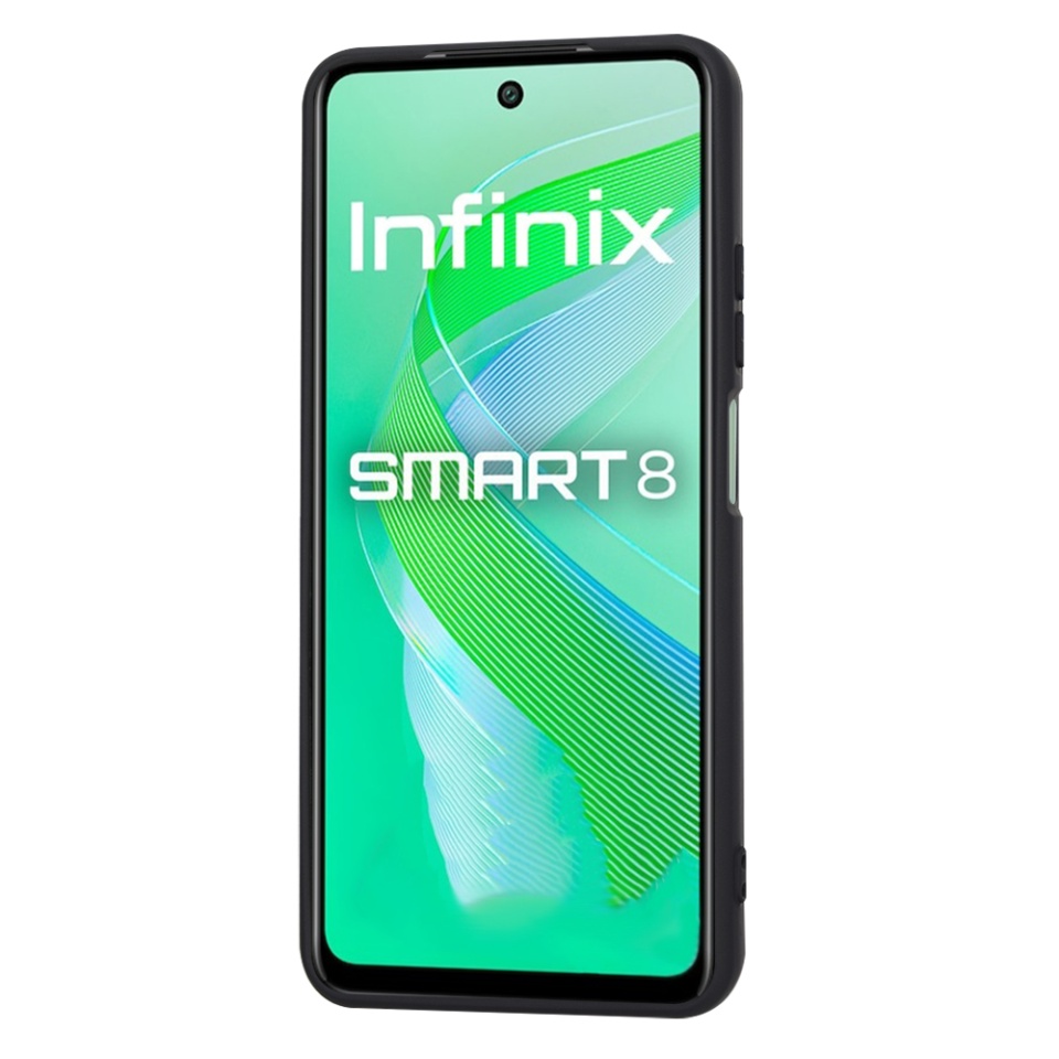 Husa pentru Infinix Smart 8 din Silicon Catifelat, Protectie Premium, Skyddar SoftElegance - Negru - 2 | YEO