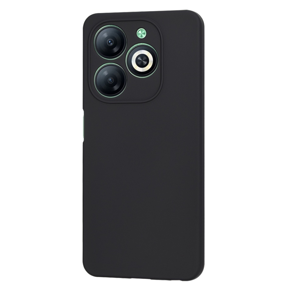 Husa pentru Infinix Smart 8, SKYDDAR INNOVATION, din Silicon Catifelat, SoftElegance, set cu sticker, Negru - 2 | YEO