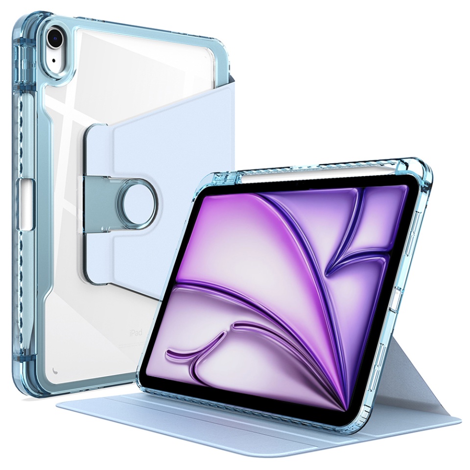 Husa pentru iPad Air 13 (2024) eleganta, SKYDDAR Crystal Edge 360° - Bleu