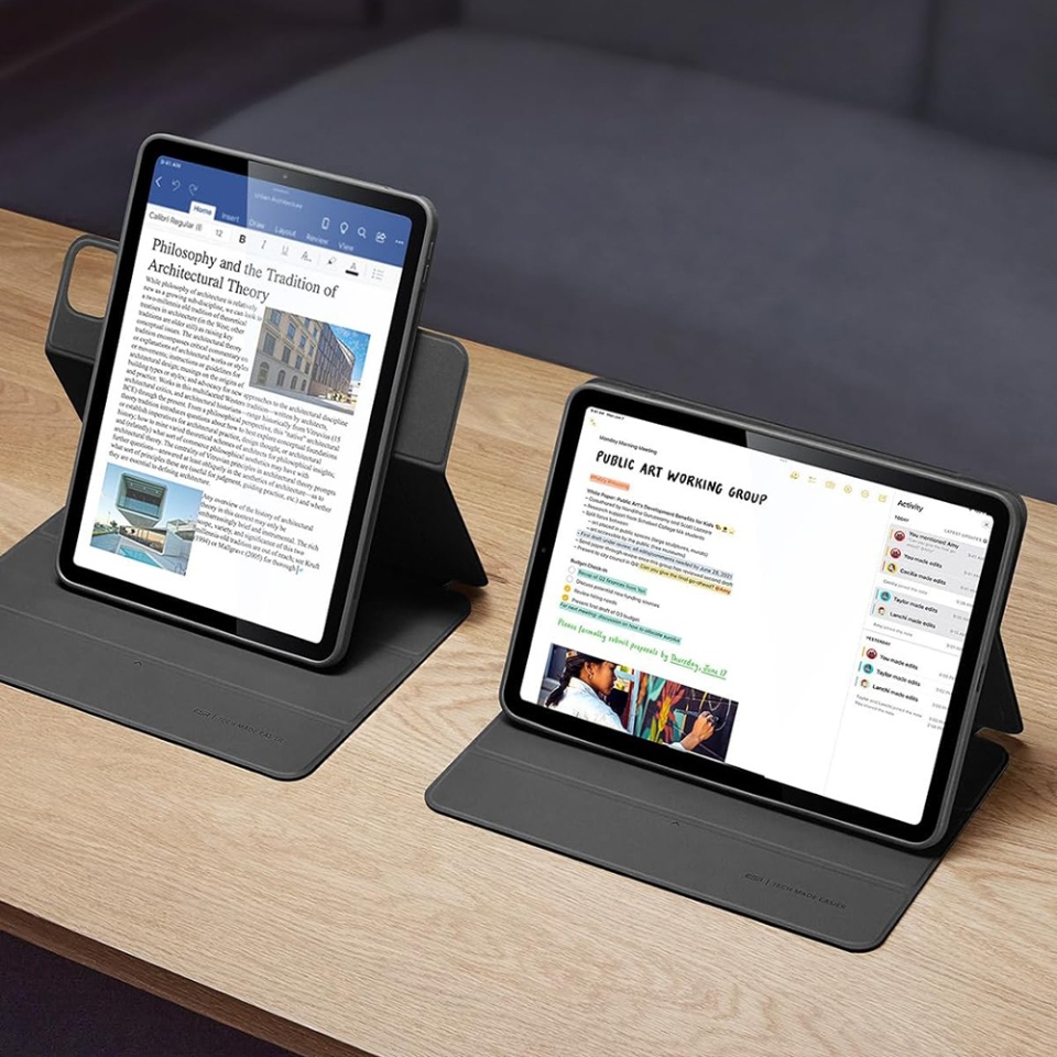 Husa pentru iPad Air 4 (2020) / Air 5 (2022) / Air 11 (2024) / Air 11 (2025), tip Carte, Rebound Hybrid ESR - Roz - 5