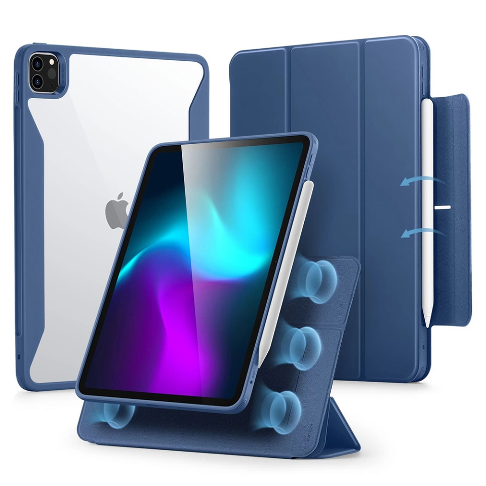 Husa pentru iPad Pro 11 (2024), tip Carte, Rebound Hybrid ESR - Albastru