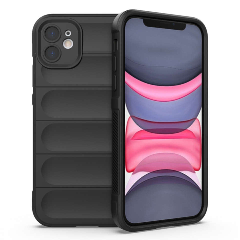 Husa pentru iPhone 11 eleganta, din silicon mat, SKDR Vogue - Negru